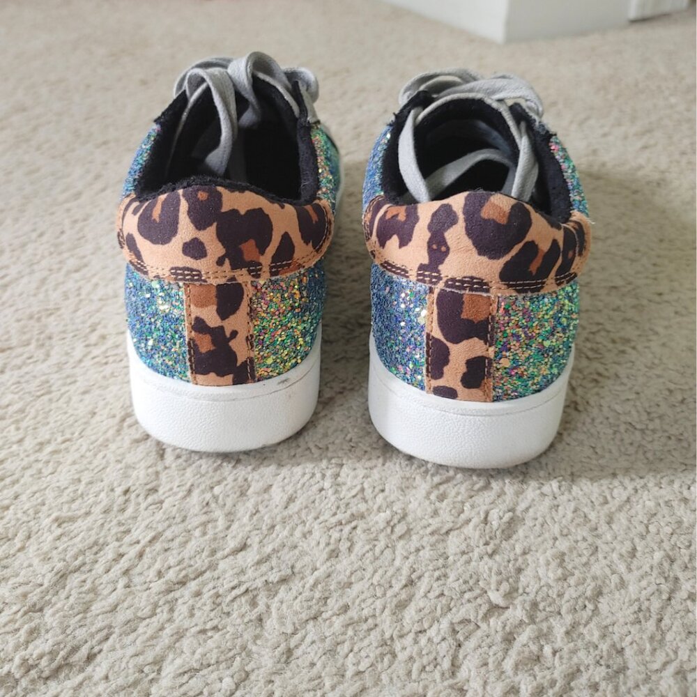 INC International Concepts Danelia Glitter & Leopard Lace-Up Sneakers - Size 7 - Picture 5 of 6
